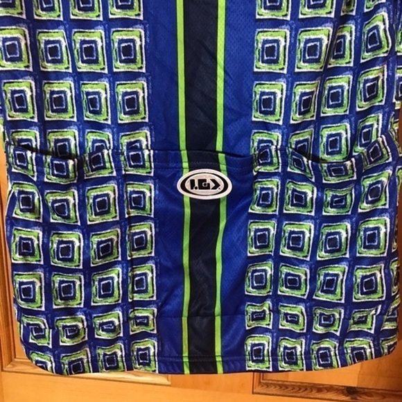 Bicycling Jersey Blue and Lime Green - Picture 6 of 8